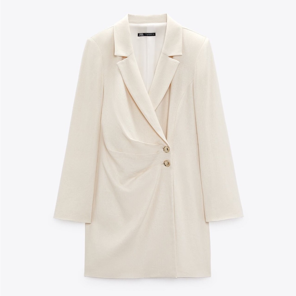 Zara Cream Long Sleeve Dress